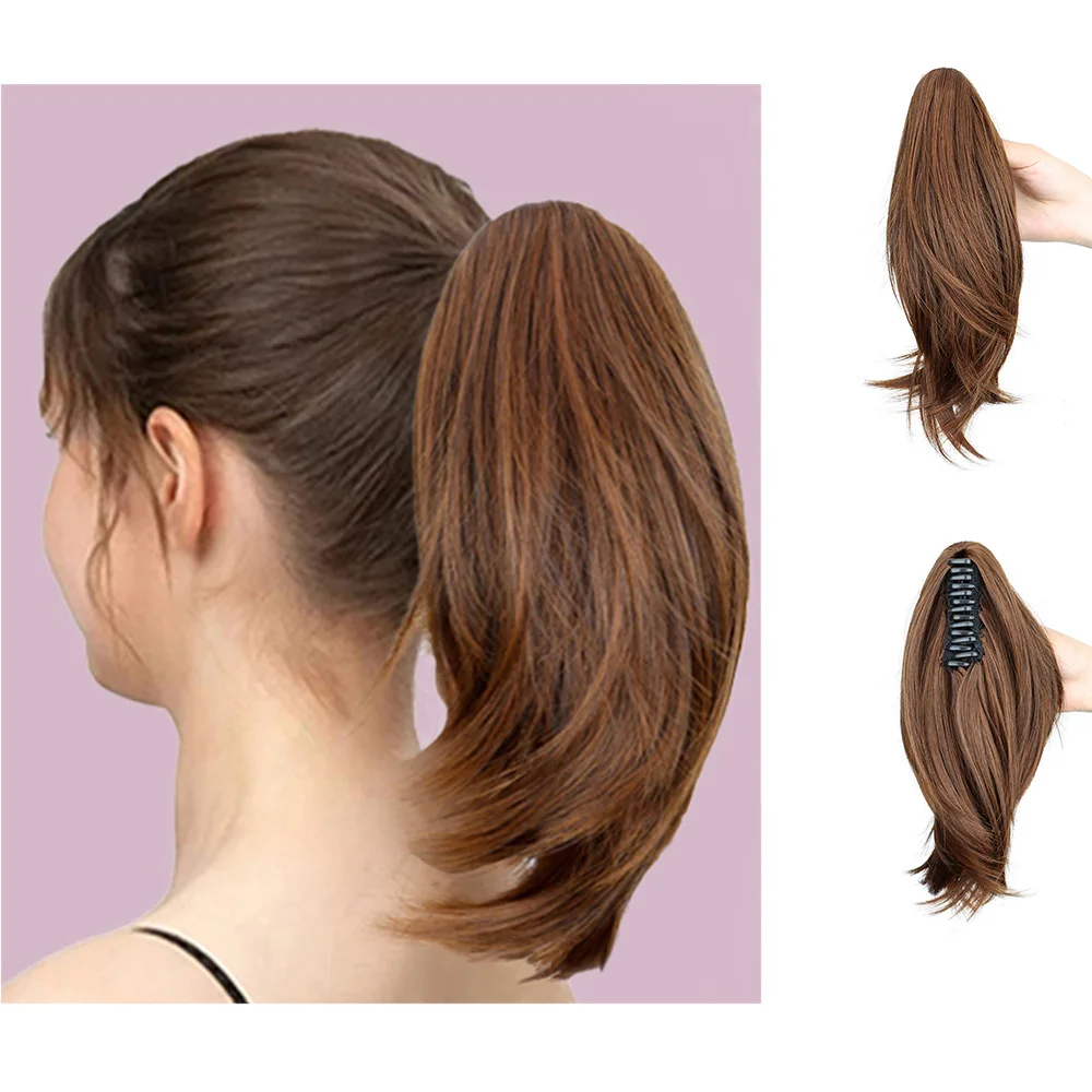 

Синтетический зажим для когтей, вьющийся хвостик, наращивание волос, короткий волнистый хвост для женщин, повседневная вечеринка, косплей