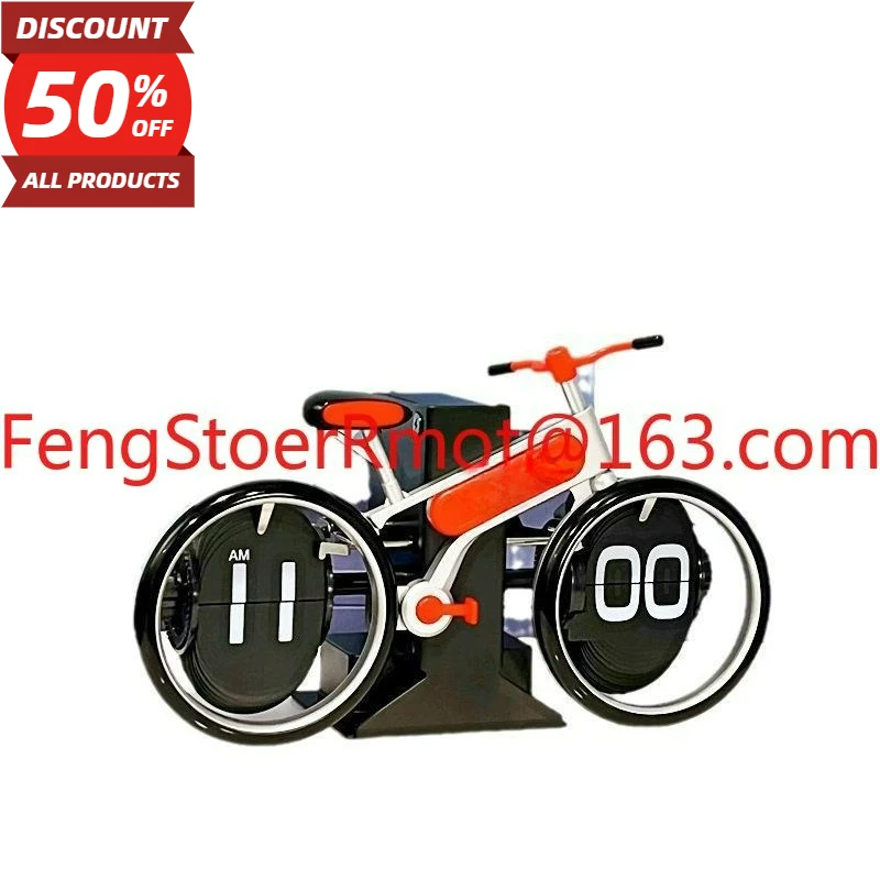 Creative bicycle page turning clock Home desktop personalized bicycle shape page turning clock Fashion decorative gifts