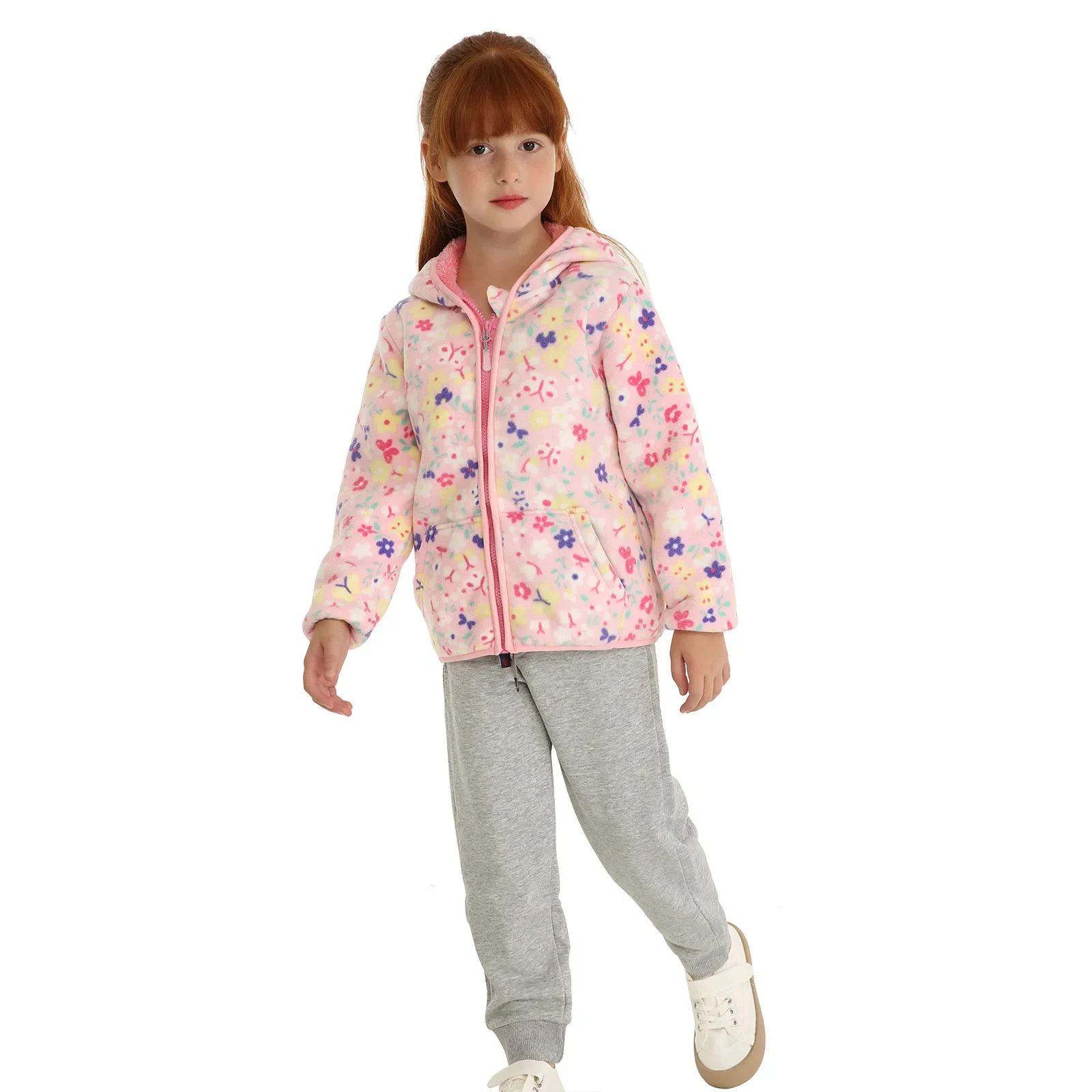 Mudkingdom Fur Lined Girl Boy Fleece Jacket with Hood Zip Up Car Leopard Diamond Print Autumn Winter Coat Outerwear Kids Clothes