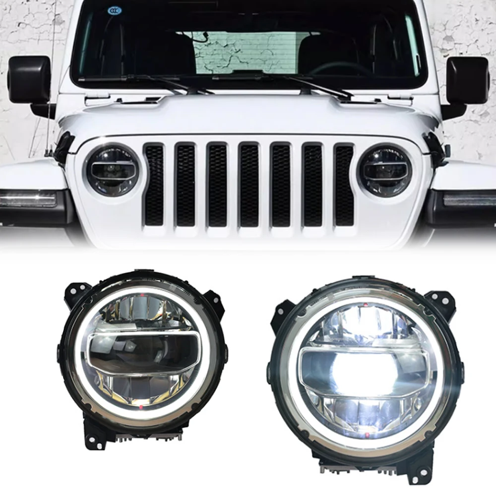 

Горячие светодиодные фары для Jeep Wrangler 18-23, новый стиль, полностью светодиодные DRL, автомобильные фары в сборе, аксессуары для сигнала, модифицированная лампа