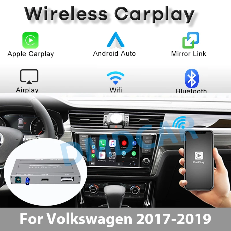 

Wireless Carplay Decoder For Volkswagen VW Polo Golf Touareg Tiguan Teramont Passat 2017-2019 Android Auto Module Box