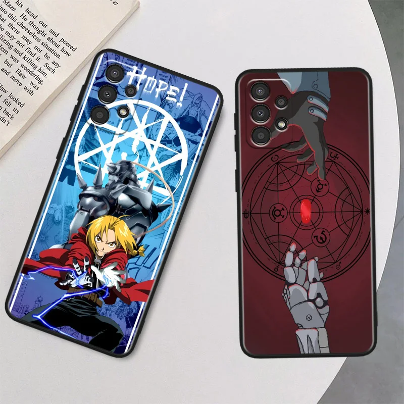 Fullmetal Alchemist Edward Elric Phone Case For Samsung Galaxy S24 S23 S22 S21 S20 S10E Ultra Plus Lite FE Black Silicone Cover