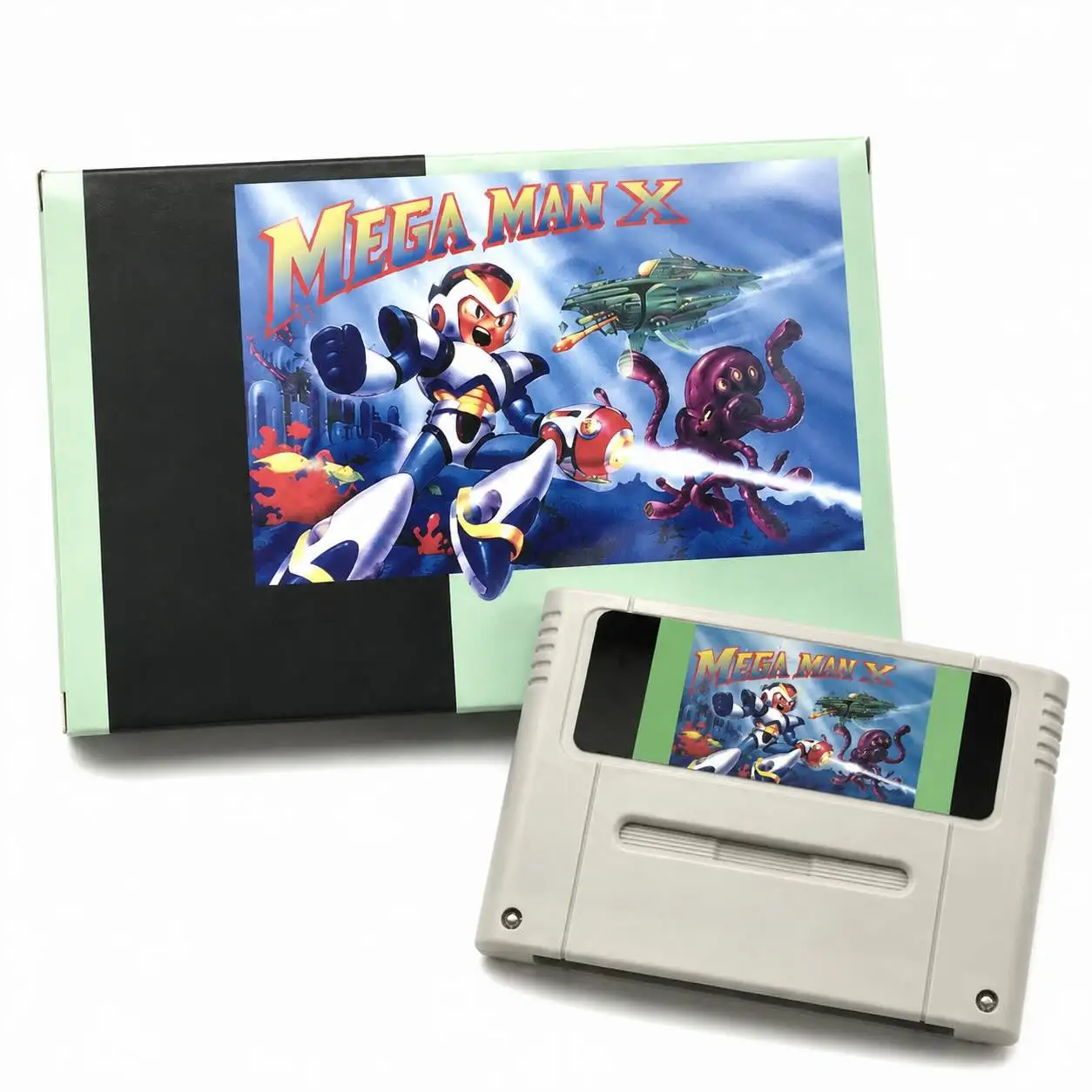 Картридж Mega Man X 16-Bit Retro Reproduction (реплика) Cybernetic Action Platformer Maverick Hunter, версия PAL, в оригинальной розничной упаковке (CIB)