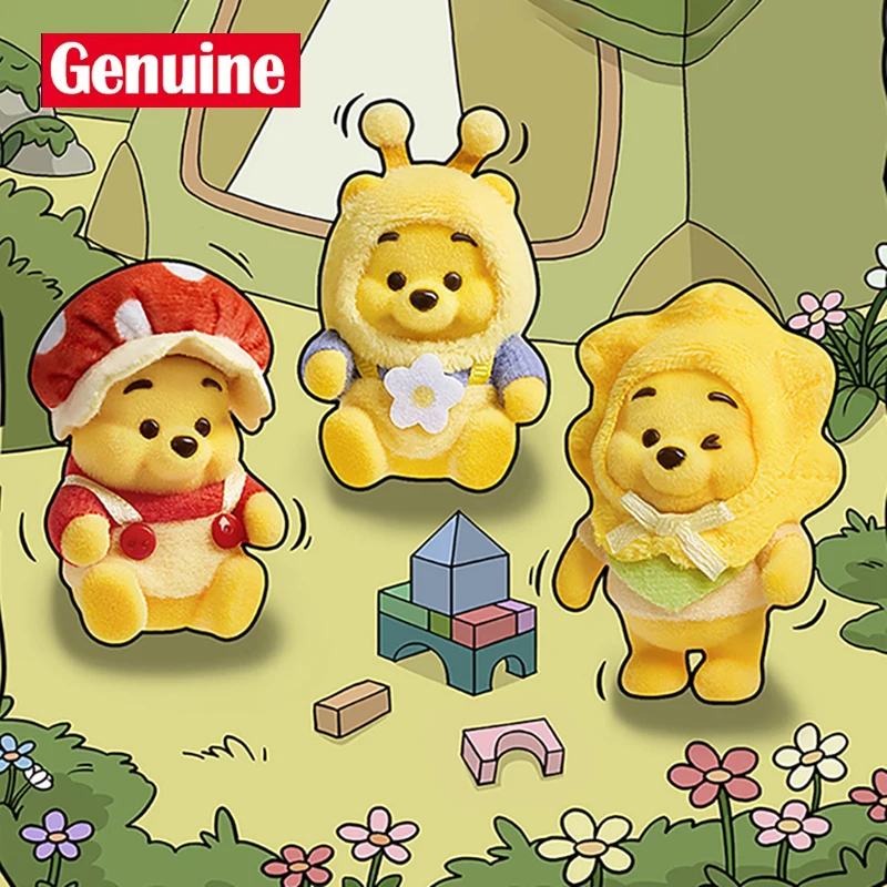 

Miniso Genuine Winnie The Pooh Heartbeat Garden Puff Puff Series Blind Box Winnie Bear Collectible Figure Toy Child Kawaii Gift