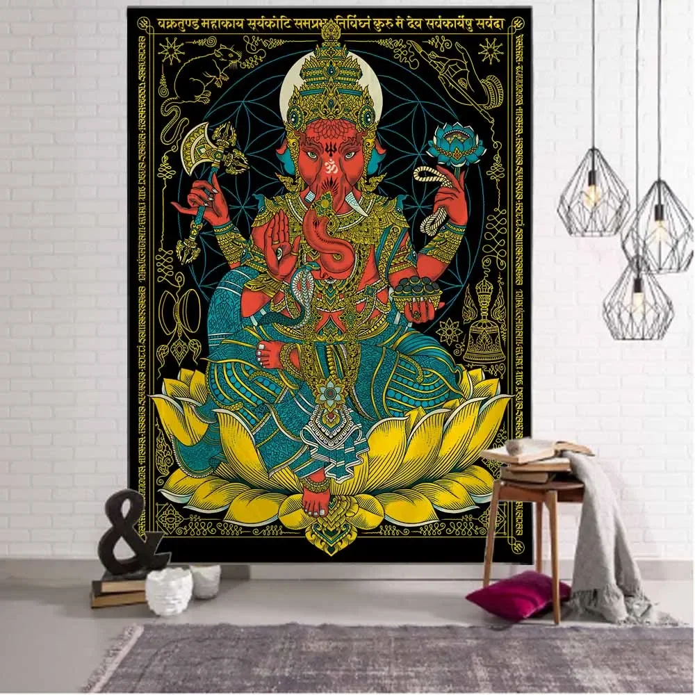 Indian Buddha Mandala Tapestry Meditation Art Printed Wall Tapestry Hippie Psychedelic Bohemian Wall Art Deco Yoga Mat