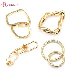 18K Gold Color Brass Irregular Ring Connect Charms Pendants High Quality Diy Jewelry Making Necklace Earrings Accessories