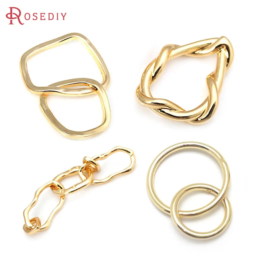 18K Gold Color Brass Irregular Ring Connect Charms Pendants High Quality Diy Jewelry Making Necklace Earrings Accessories