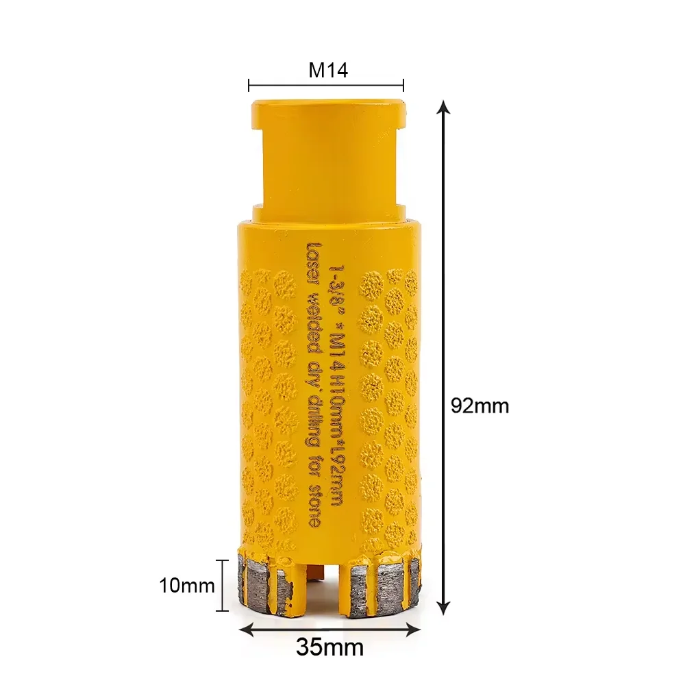 Diameter 35mm Laser Welded Dry Drilling for Stone  Arbor M14 or 5/8