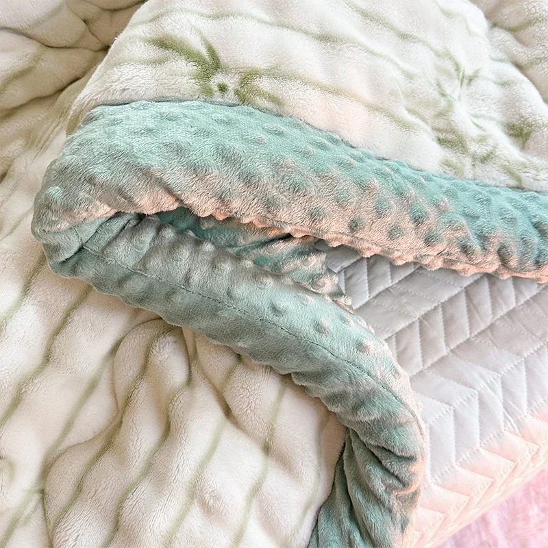 New Autumn Winter Thicken Keep Warm Blanket Artificial Rabbit Plush High-quality Bed Blankets Soft Fluffy Warmth Duvet Comforter 6