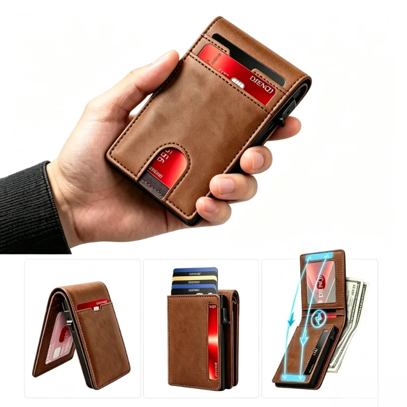 Card Case Minimalist - Minimalist Bifold Card Holder Anti-Skimming Protection