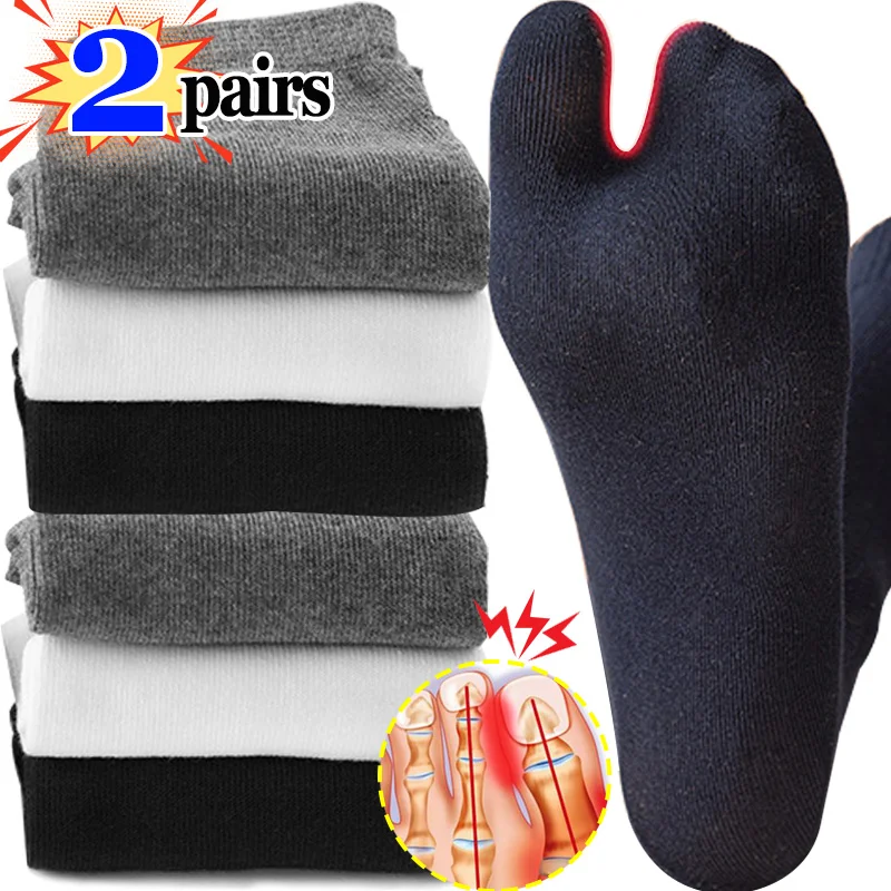 1/2pairs Japanese Two-toe Socks Men Women Kimonos Flip-flops Sandals Cotton Stocking Split Sock Anti Friction Ninjia Shoe Sox