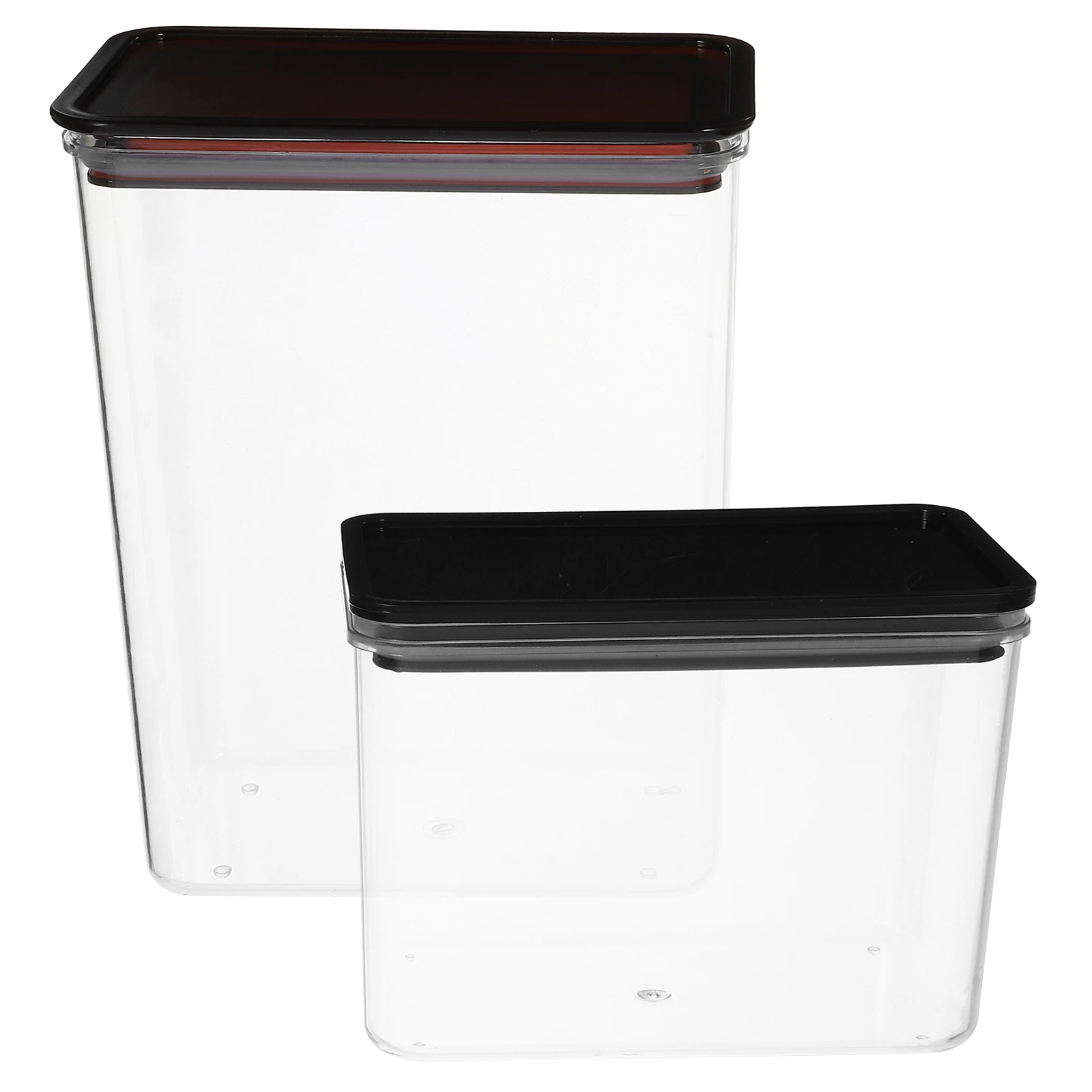 

2pcs Fresh Keeping Box Transparent Storage Container For Coffee Milk Tea Shop Sealed Jar Ppr Material Small Large Size