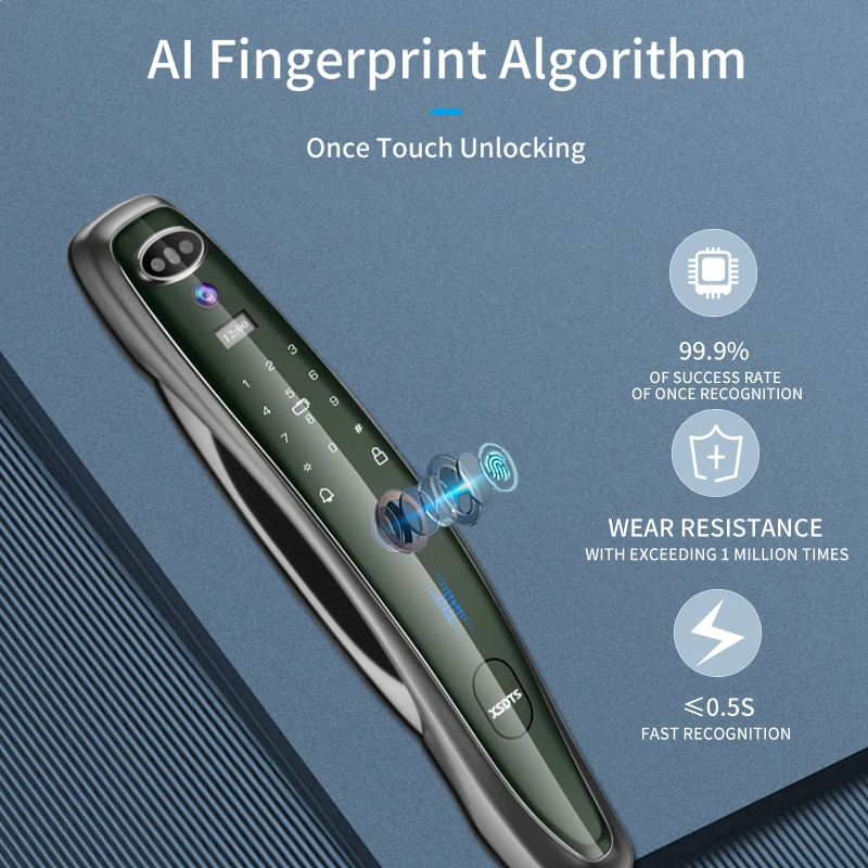 Tuya Smart 3D Gesicht Türschloss Sicherheit Gesicht & Kamera Monitor Intelligente Fingerabdruck Passwort Biometrische Elektronische Schlüssel Entsperren