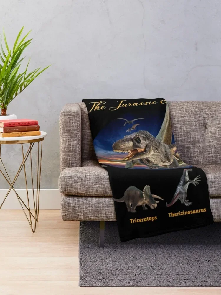 Dinosaurs: The Jurassic Age (Black Background) Throw Blanket Stuffeds christmas gifts Blankets