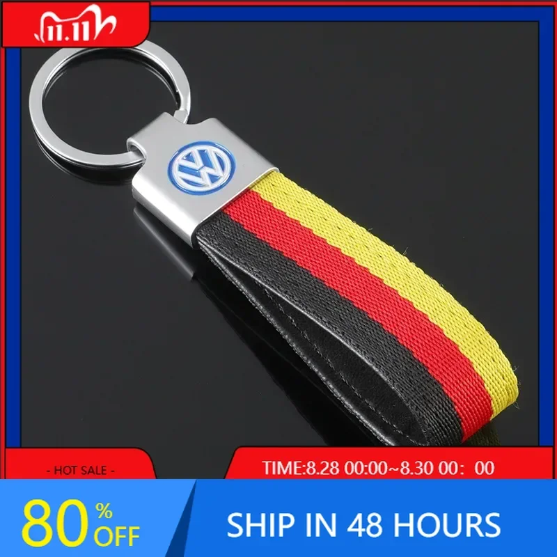 

VW GTI GOLF 2026 Hot For VW VOLKSWAGEN Nylon Car Logo Key Chain Keyring for Volkswagen Polo Golf Passat R32 Jetta Touareg Tiguan