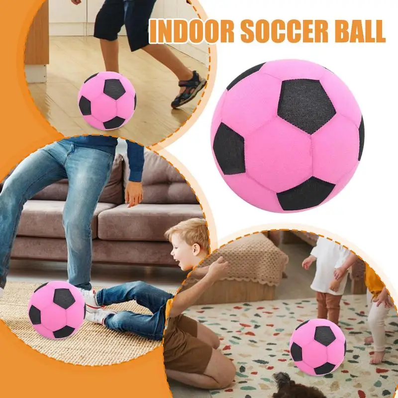 Pallone da calcio silenzioso per interni Pallone da calcio silenzioso da 25 cm Pallone gonfiabile in PVC Facile da impugnare Calcio interattivo ad alta densità