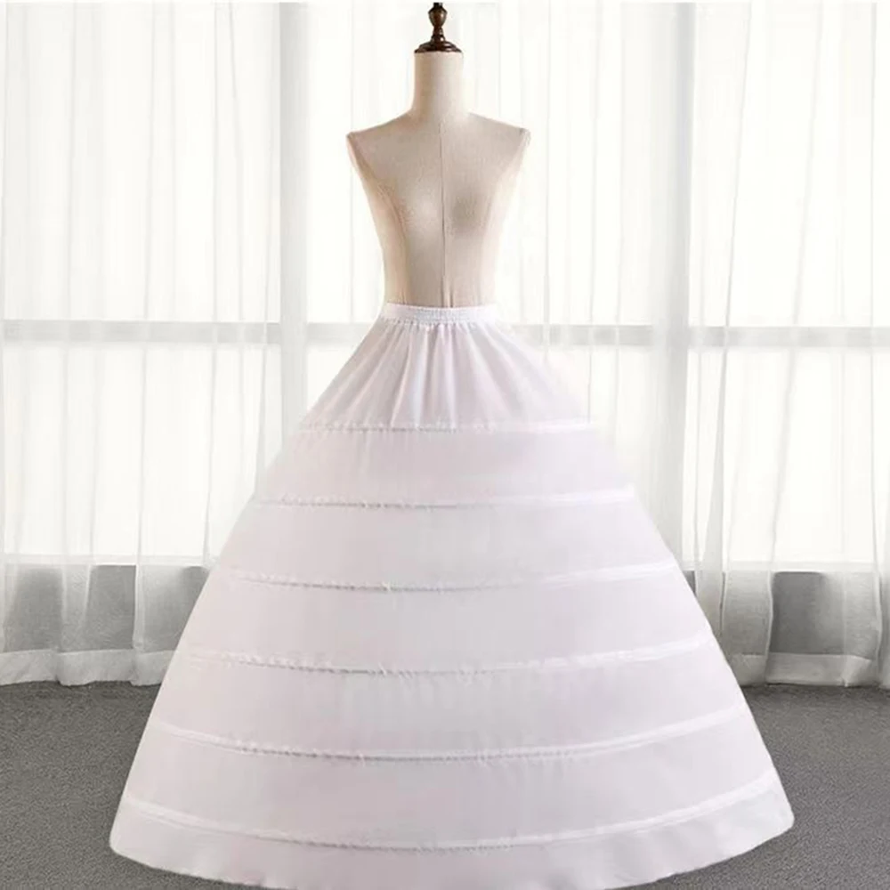 Simple 6 Hoop Wedding Dresses Underskirt pPetticoat Woman's For Bride Lolita Dresses Crinoline Complementos De Boda Accessories