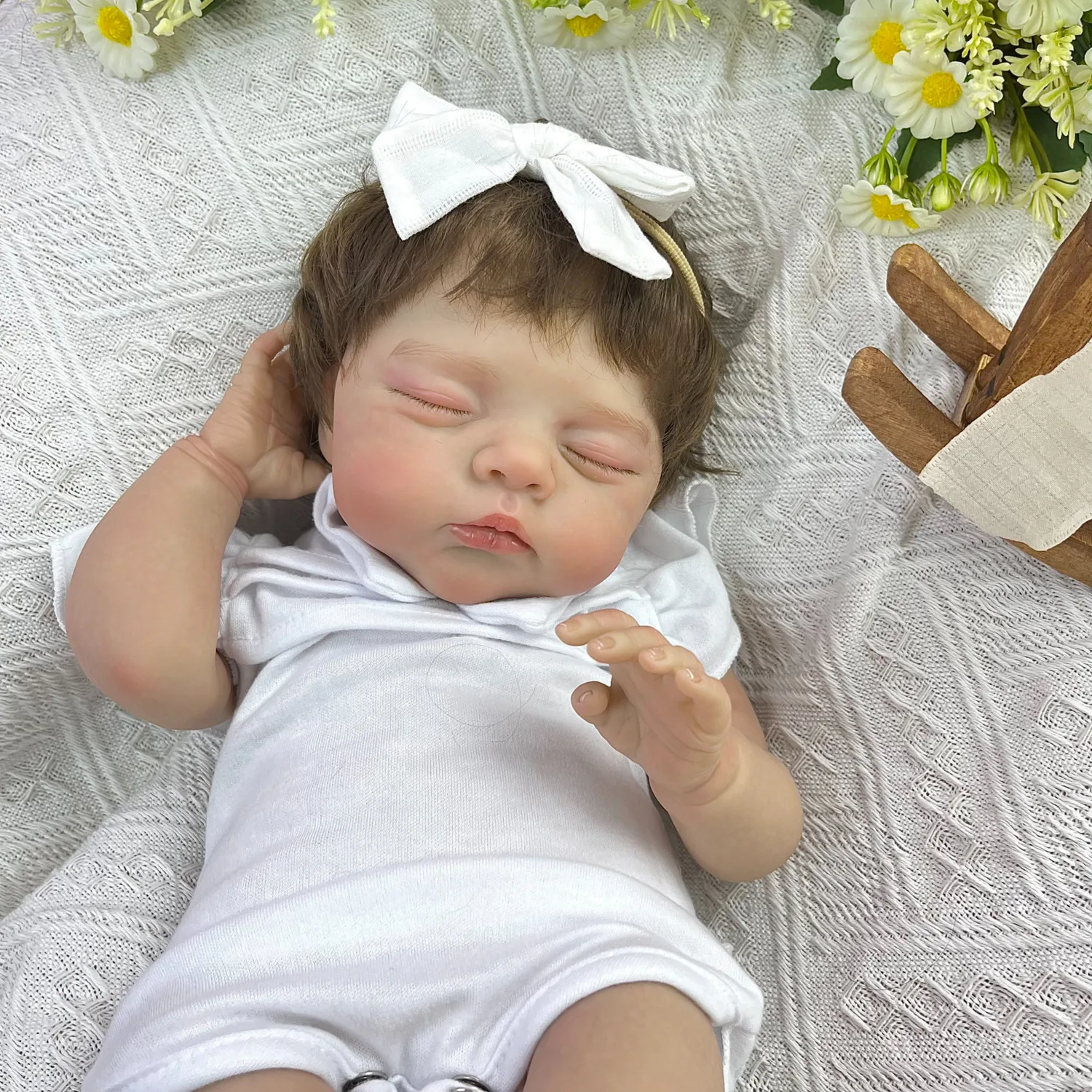 

BZDOLL 48 CM Reborn Baby Doll with Soft Cloth Body 3D-Paint Skin With Visible Veins Collectable Handmade Play House Toy For Kids