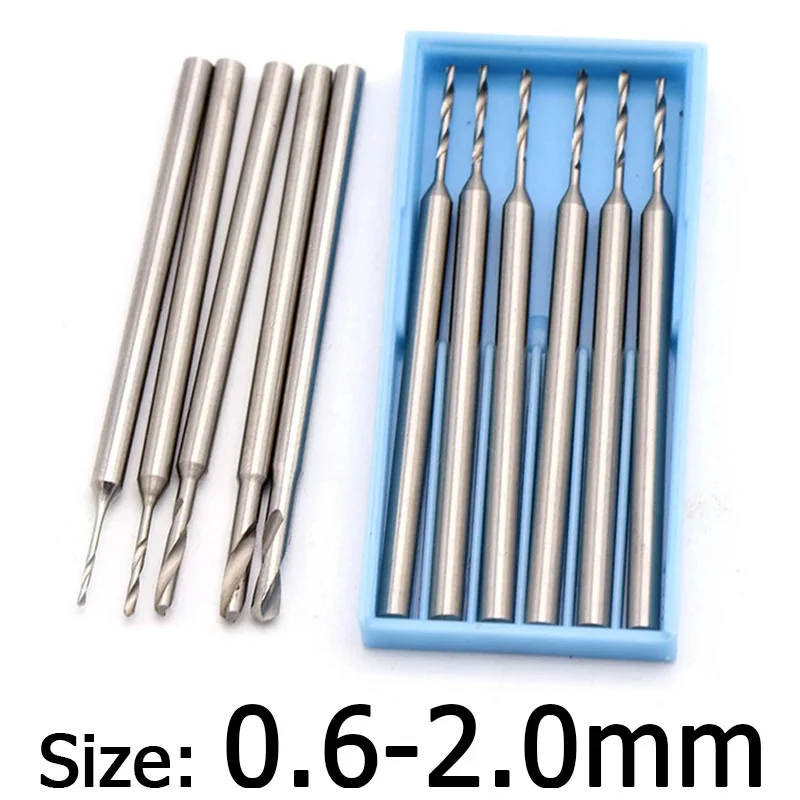 1-6pcs 0.6-2mm Engraving Drill Bit 2.35 Shank Tungsten Steel Drill Ivory Olive Core Carving Drill Needle Engraving Rotatry Tools