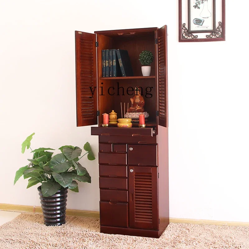 F1 Solid Wood Cabinet Office dedicated multi-functional file cabinet Buddhist cabinet with door
