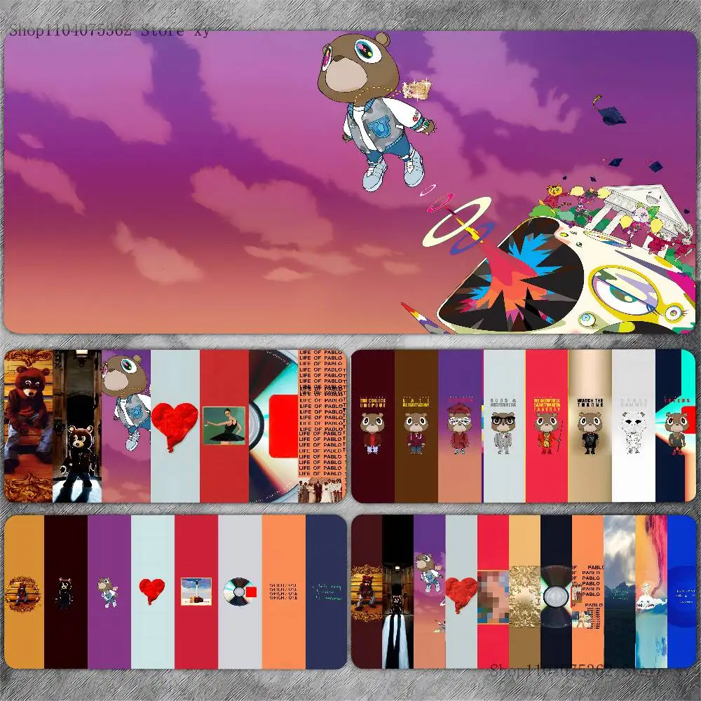 Rapper Kanye West Graduation Mouse Pad Large Gaming Keyboard Mat LockEdge Rubber Computer Office Accessories