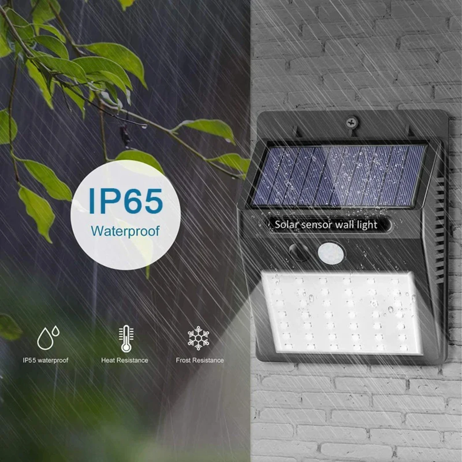 พลังงานแสงอาทิตย์ PIR Motion Sensor ไฟผนังกันน้ํากลางแจ้งไร้สายพลังงานแสงอาทิตย์ Street Light Garden Decor