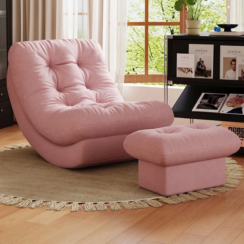 %Leisure Lazy Rocking Recliner Sofa Single Flannel Modern and Simple Home Furniture for Balcony Bedroom Living Room