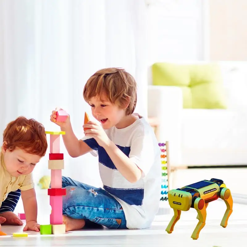 Jouet robot électrique à énergie solaire pour enfants, robot mécanique, chien, lisse et rond, jouet coule, cadeaux d'anniversaire et de Noël