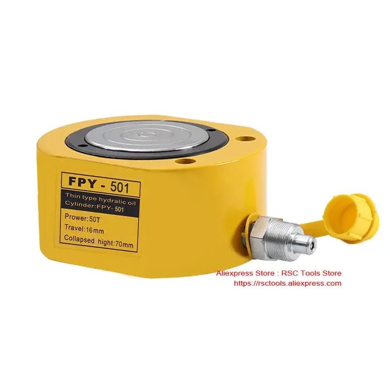Super Thin Type Hydraulic Cylinder FPY-501 Hydraulic Lifting Jack with Height of 70mm, Work Travel of 16mm with 50T