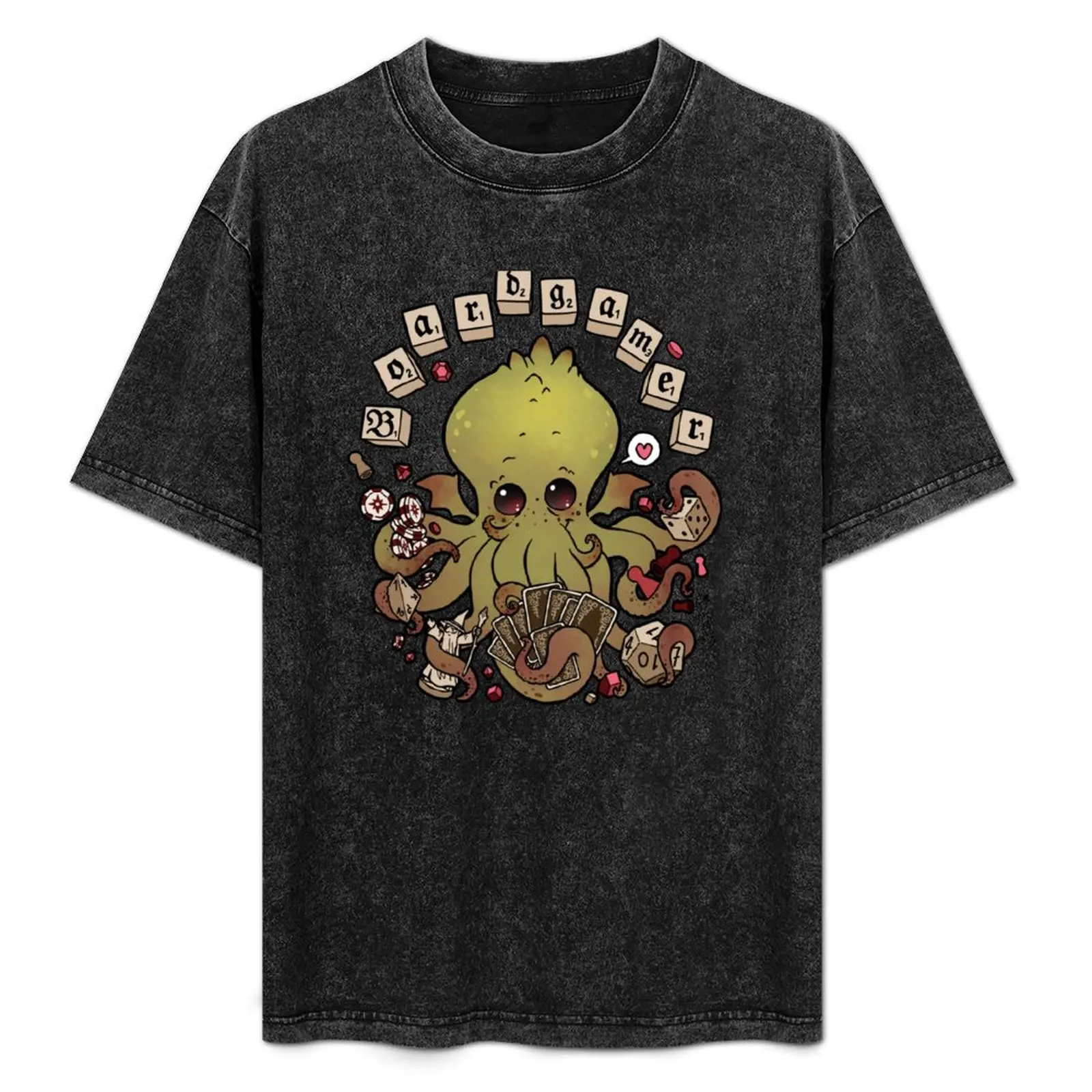 Cthulhu plays board games T-Shirt hippie clothes anime figures Short sleeve tee men