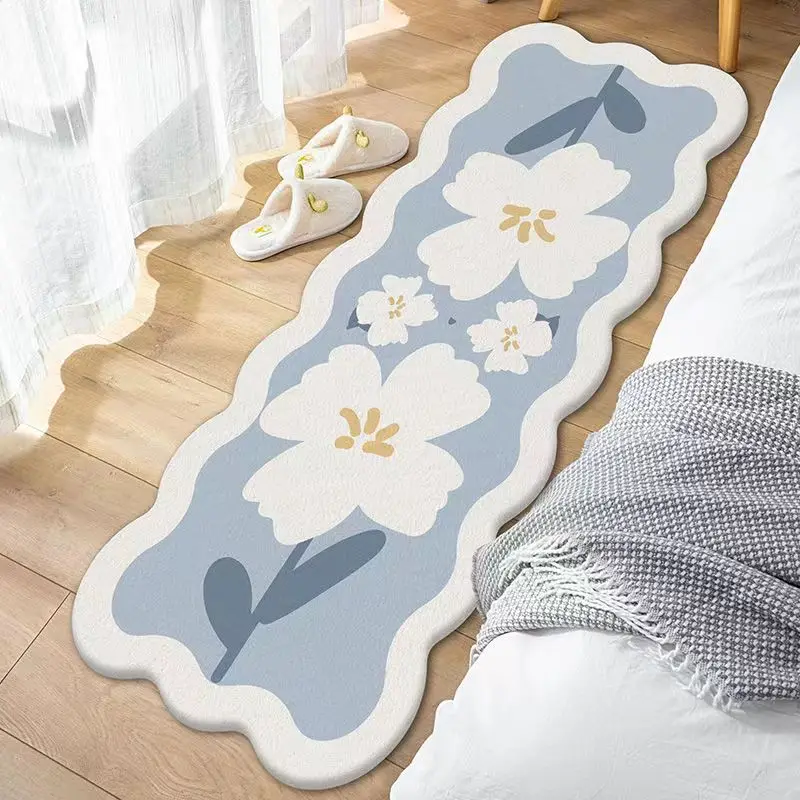 Ins Flowers Bedroom Carpet Small Fresh Bath Mats Soft Floor Rugs Home Entrance Toilet Bathroom Door Absorbent Non-Slip Foot Pad