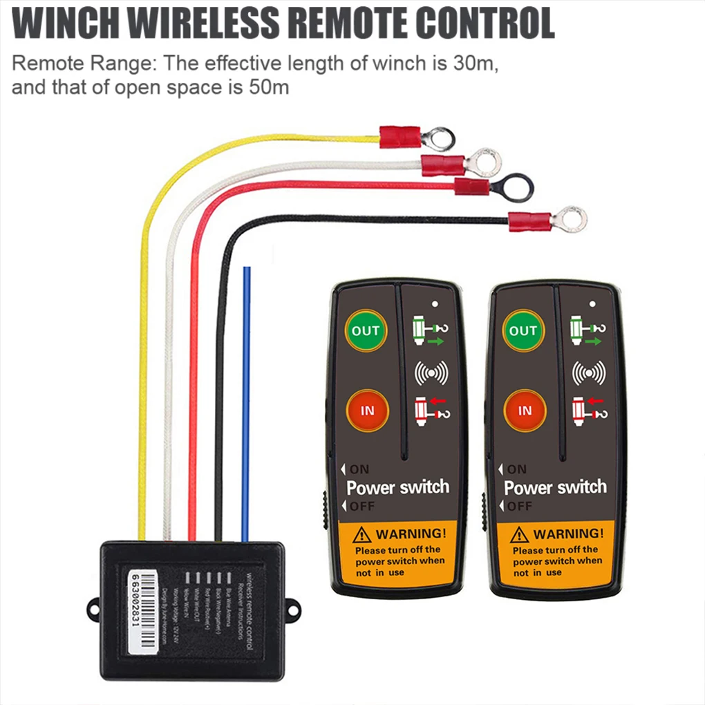 ABS 12V/24V Truck ATV UTV Electric Winch Switch Controller Winch Remote Wireless Winch Remote White