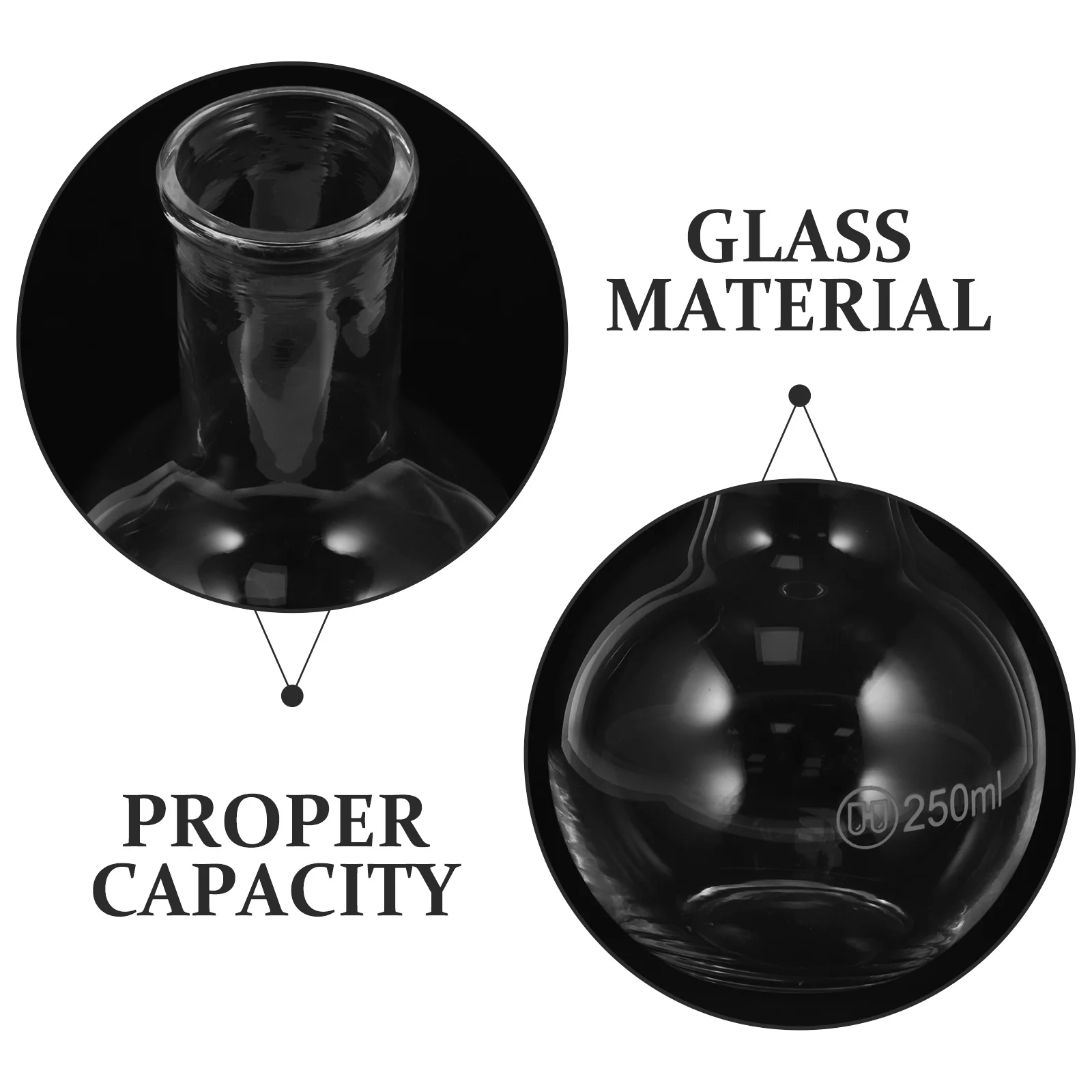 

Glass Flask 250ml Flat Bottom Clear Laboratory Chemistry Experiment Flask Heat Resistant Durable Scientific Glassware