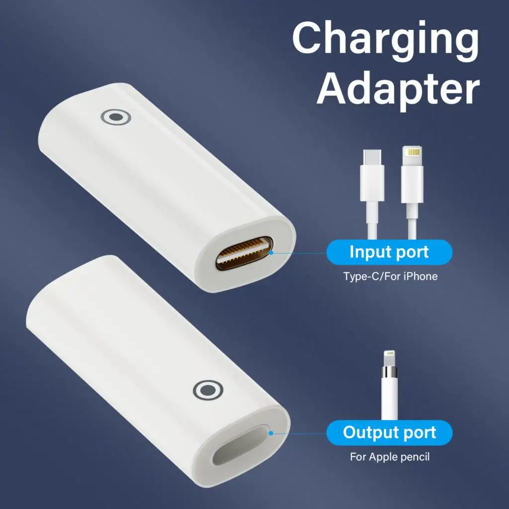 Connector Charger for Apple Pencil Adapter Charging USB C Cable Cord for Apple iPad Pro Pencil Easy Charge Charger Accessories