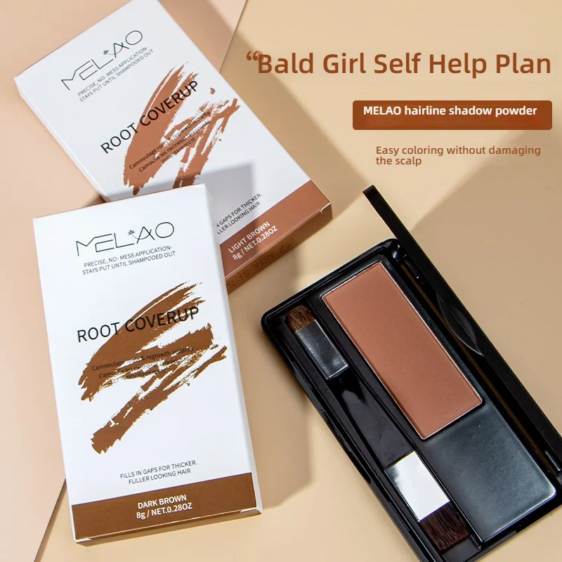 

MELAO Hairline Powder 8g - Instant Scalp Concealer for Thinning Hair, Forehead Cover, Natural Hairline Shadow & Face Contouring
