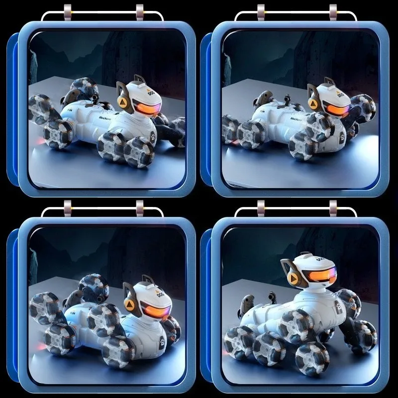 Controllo dei gesti del cane robot con deformazione acrobatica a 8 ruote telecomandata, induzione spray, cane giocattolo per ragazzo da arrampicata su fondo