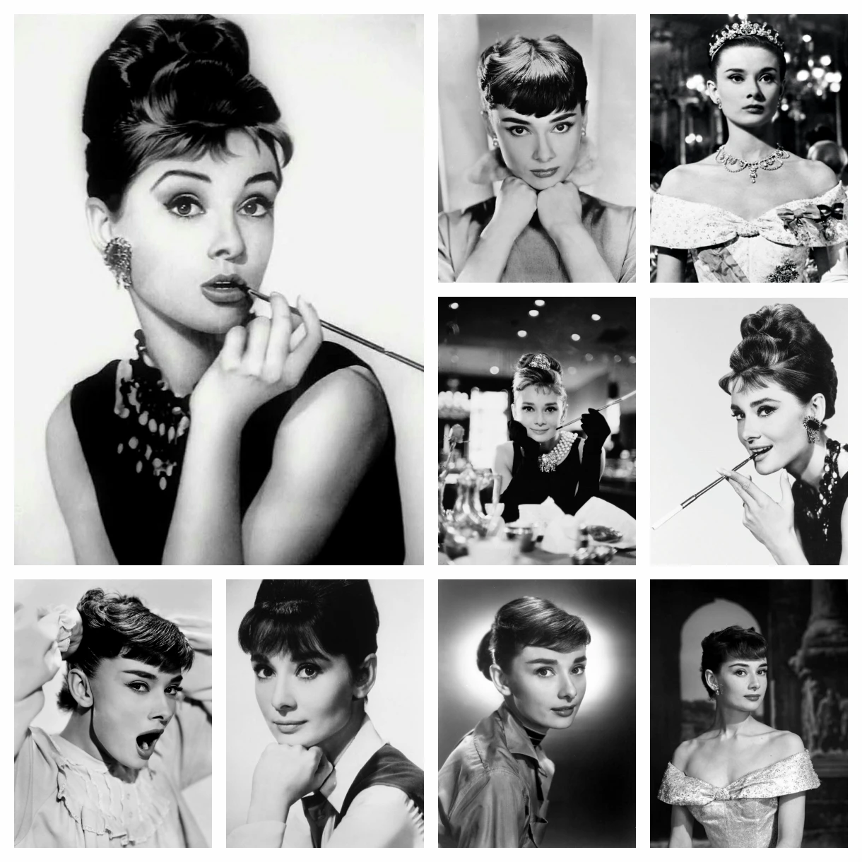 DIY Audrey Hepburn Black And White Painting Diamond Embroidery Kits Famous Actor Star Art Picture Cross Stitch Mosaic Home Decor