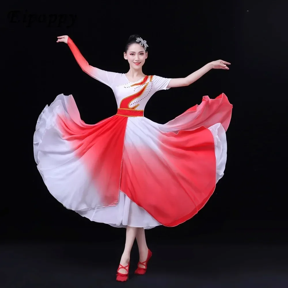 Classical Dance Costume National Umbrella Dance Fashion Fan  Opening Dance Costume