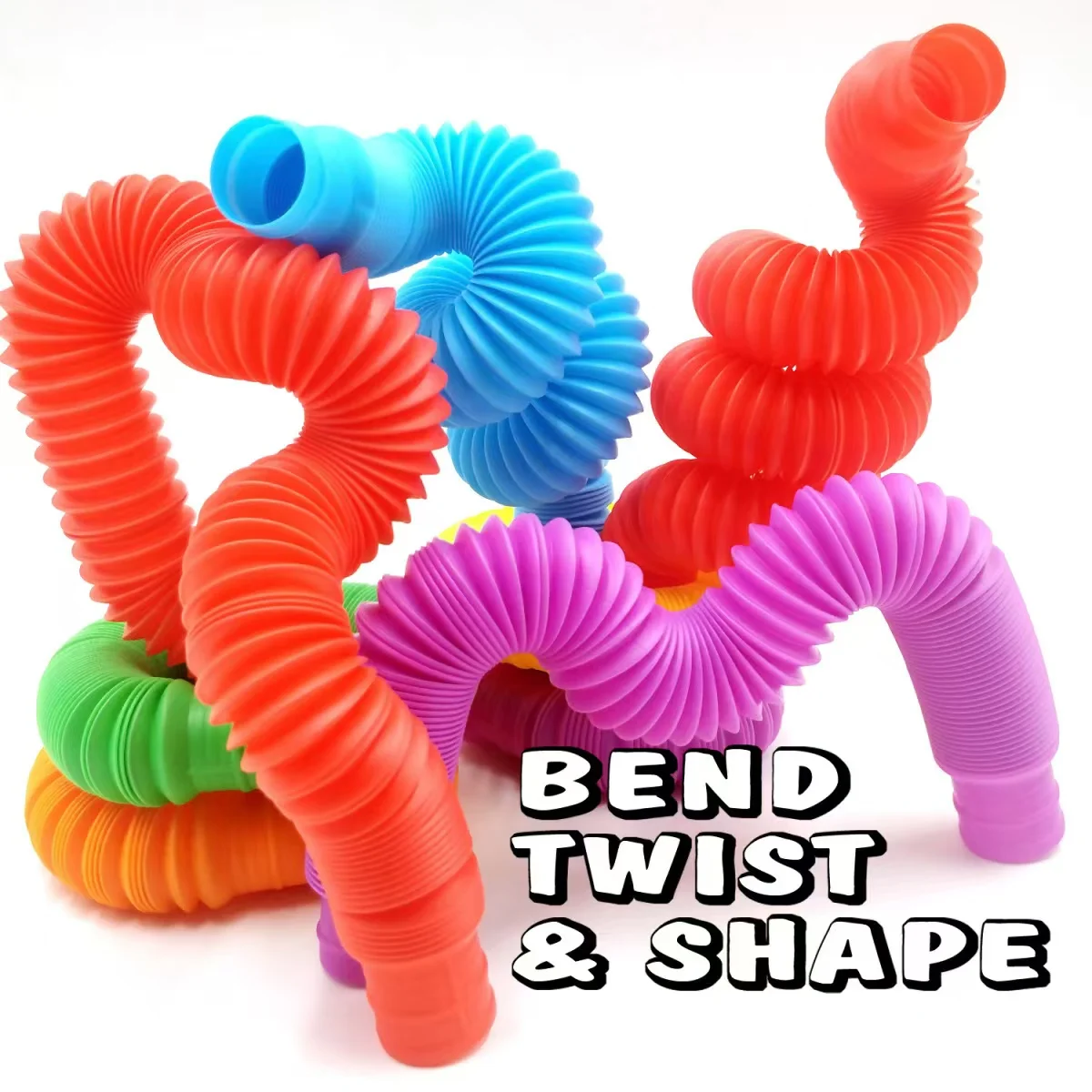 Zabawki Kreatywne Szkoła DIY Ściana Wodna Zabawa Dziecięca Rurka Pop Ogrodowa Teleskopowe Rury Wodne Antystresowa Zabawka Fidget 1.9/2.9/4.5cm 20 szt.