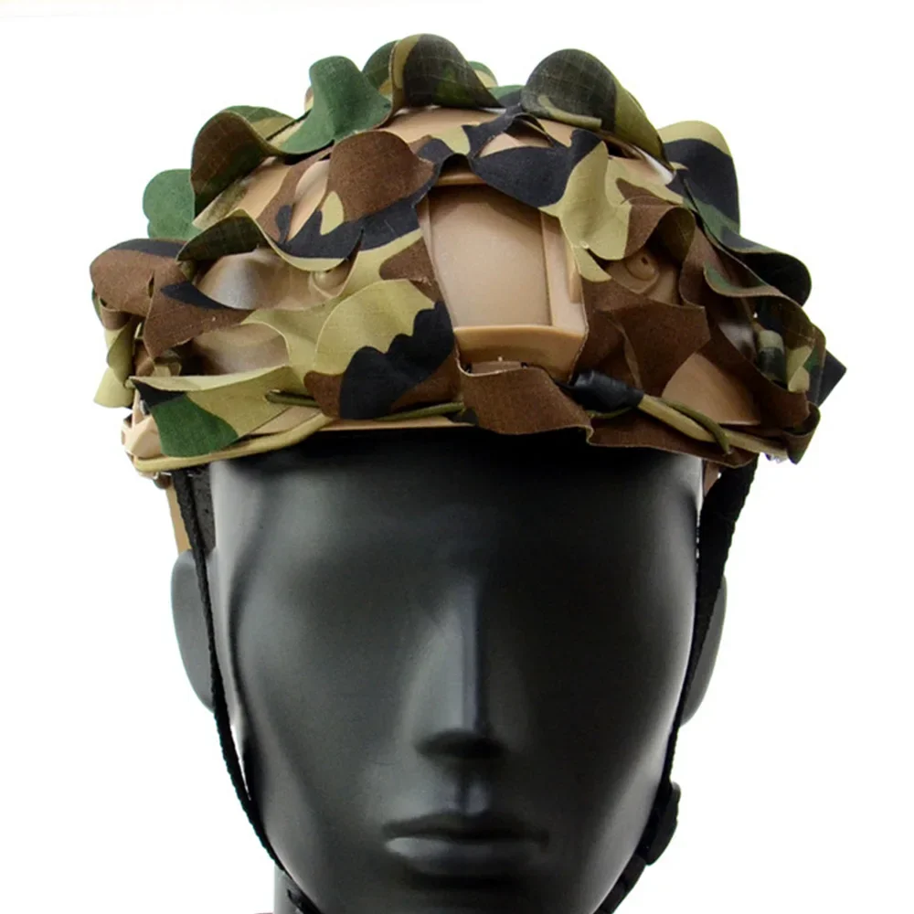 1Pc 3D Camouflage FAST Tactical Helmet Cover Cloth For Hunting CS Military Enthusiast Outdoor Field Protective Gear Accessory