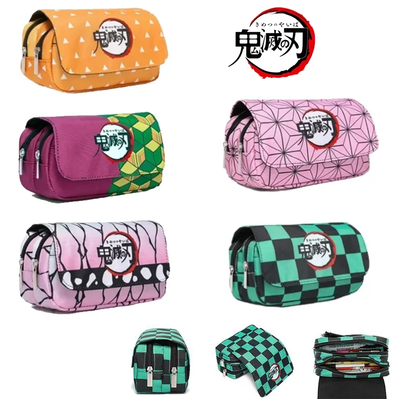 

Demon Slayer Anime Pen Bag Student Storage Bag Tanjirou Nezuko Zenitsu Giyuu Cartoon Pen Box Cute Boys Girls Pencil Case Gifts