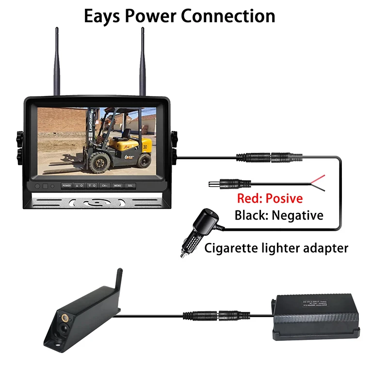 

PZ630WL Forklift Front View Camera Wireless 7-inch Display Can Control Camera Standby Laser Band Magnetic Camera Can Record Vide