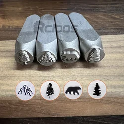 RCIDOS 8mm Mountain range/Cedar Tree Bear Design Metal Jewelry Stamps,DIY Bracelet Marks Die Mold,1PCS price