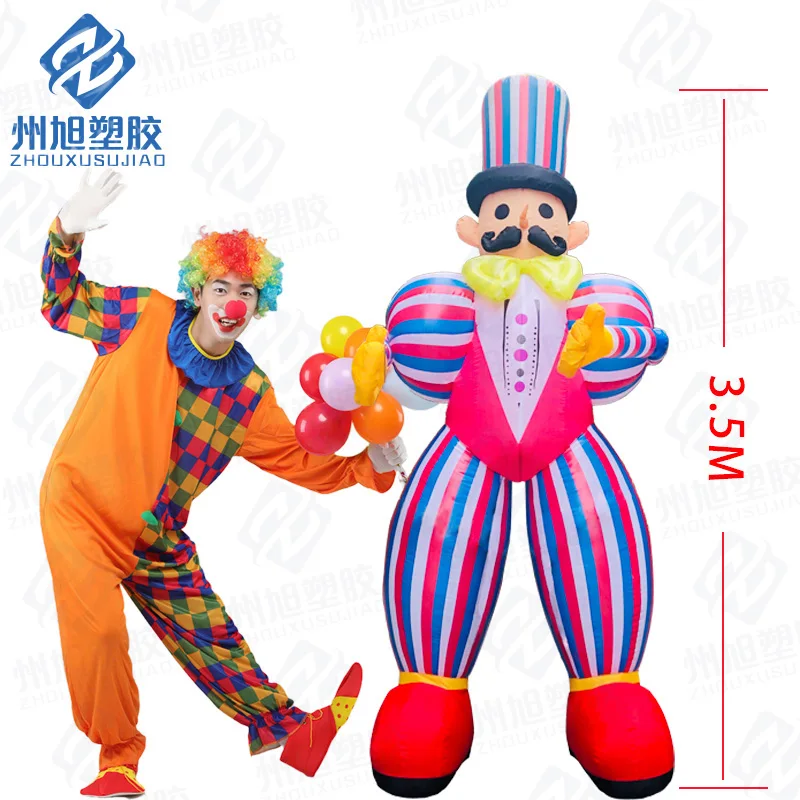 

Inflatable walking clown air model human back tour cartoon doll shopping mall outdoor goods promotion interactive props