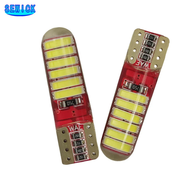 

100 шт., силиконовые лампы для чтения T10 12SMD, 12 В