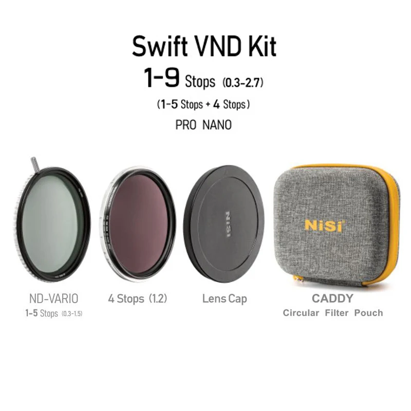 ポートレート、写真カメラフィルター、変数NDミラー、照合カラー、ND1-9 ND1-5、49mm、52mm、58mm、67mm、77mm、82mmのnisiコンビネーションセット