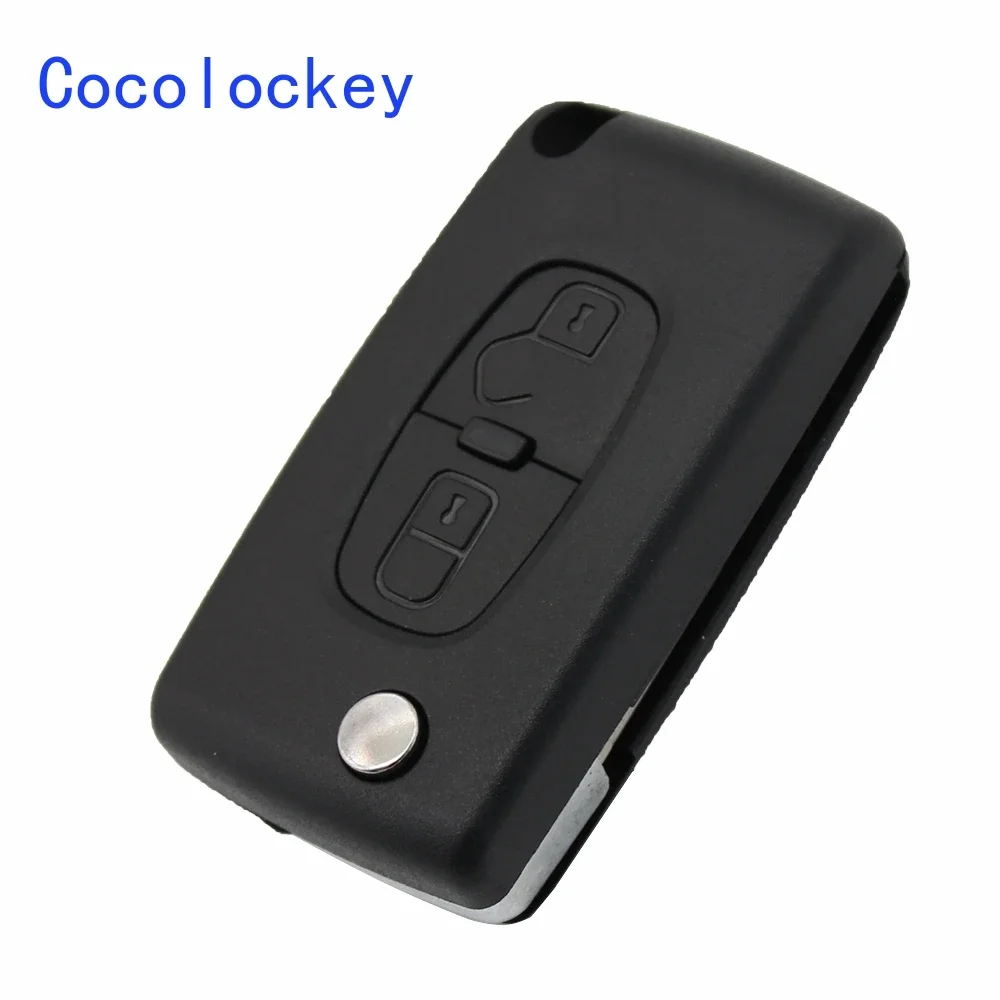 Cocolockey 2-przyciskowy zdalny klucz składany do Citroen C-Crosser C4 Aircross do Peugeot 4008 etui na klucze akcesoria samochodowe