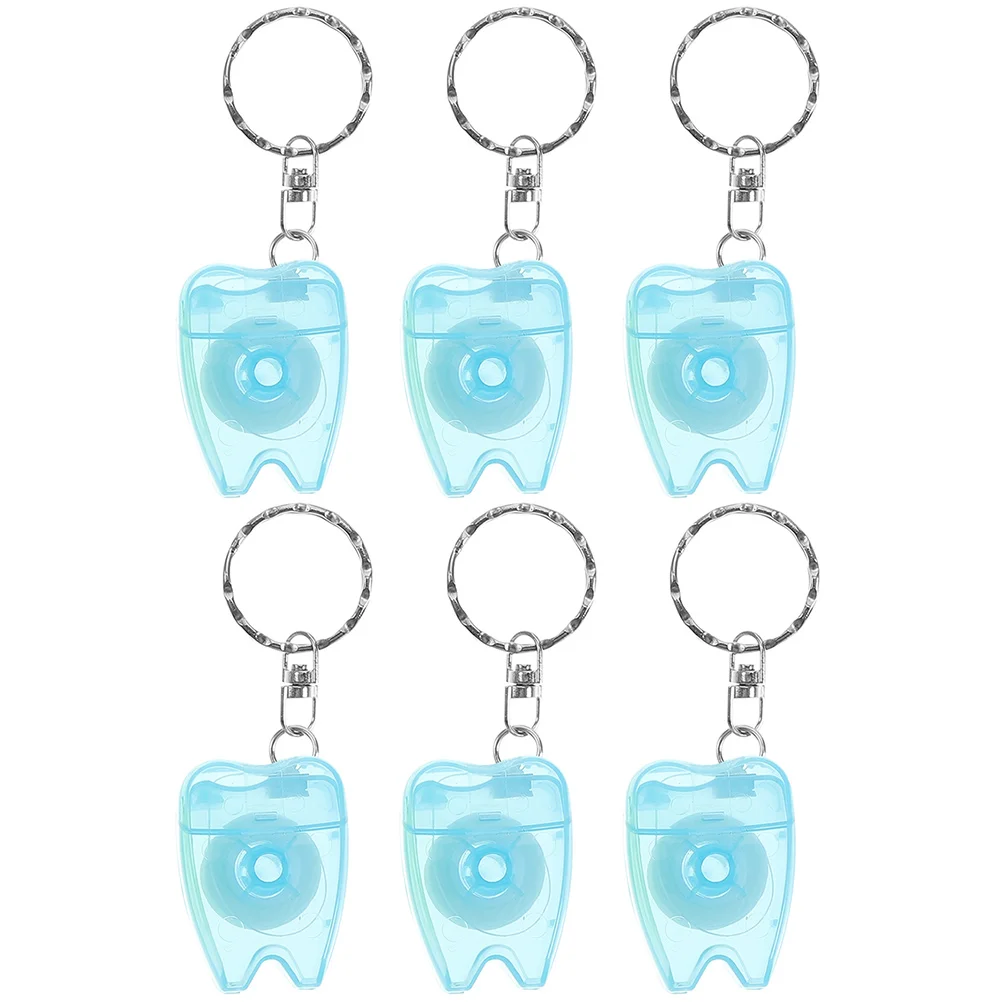 Keychain Floss Picks com chaveiro, Palito portátil, Escolhas Dental Floss, Caixa