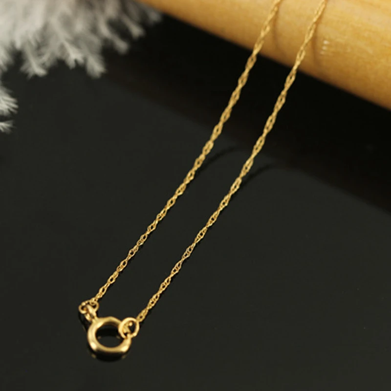 

Lii Ji Real 14k Gold Filled Necklace No Fade Water Wave Chain Women Necklace 0.76mm Boho Jewelry Gift
