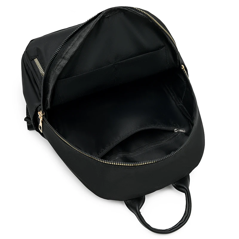 حقائب ظهر نسائية ذات سعة كبيرة، حقيبة سفر سوداء بسيطة، حقيبة مدرسية هاراجوكو للطالبات، حقيبة ظهر صغيرة من النايلون للنساء